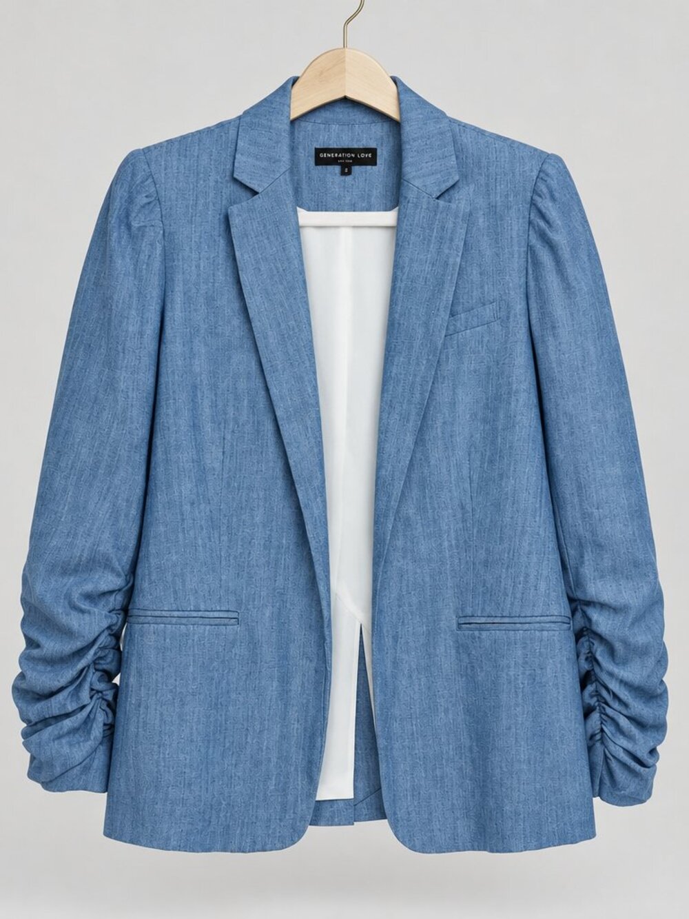 Generation Love Tencel Ruched Sleeve Blazer Size M